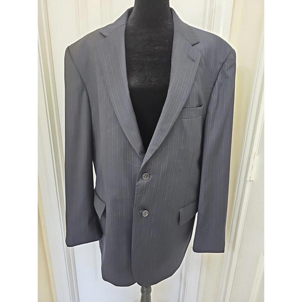 Jos. A. Bank Men's Gordon Suit 43R Navy Blue Pinstripe Wool Pants 36x29in